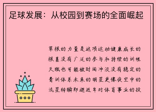 足球发展：从校园到赛场的全面崛起